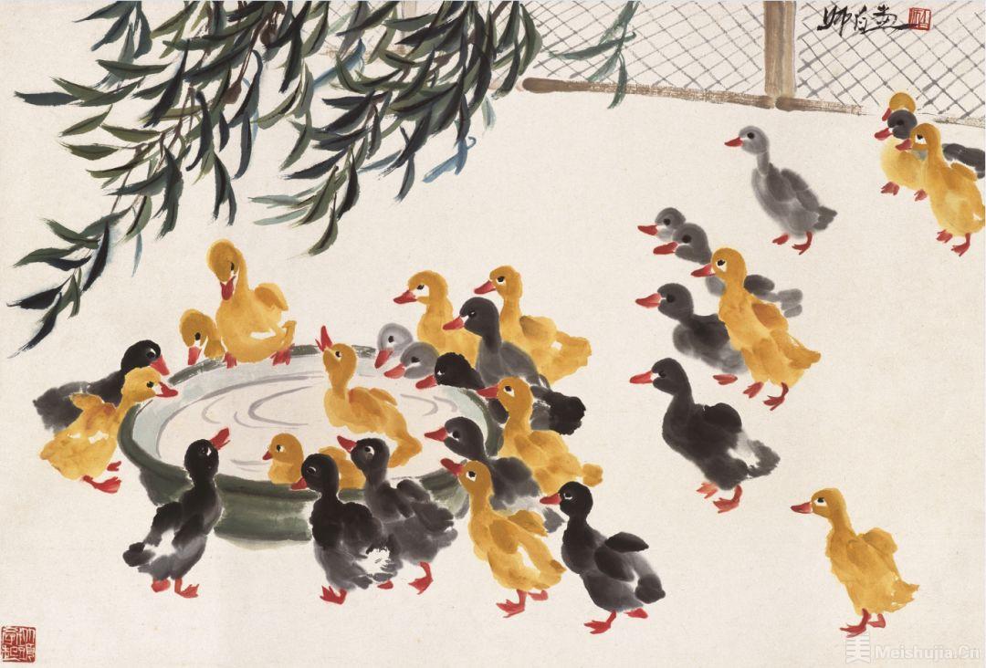 (4/6)娄师白 鸭 68.5cm×102cm 1960年 北京画院藏